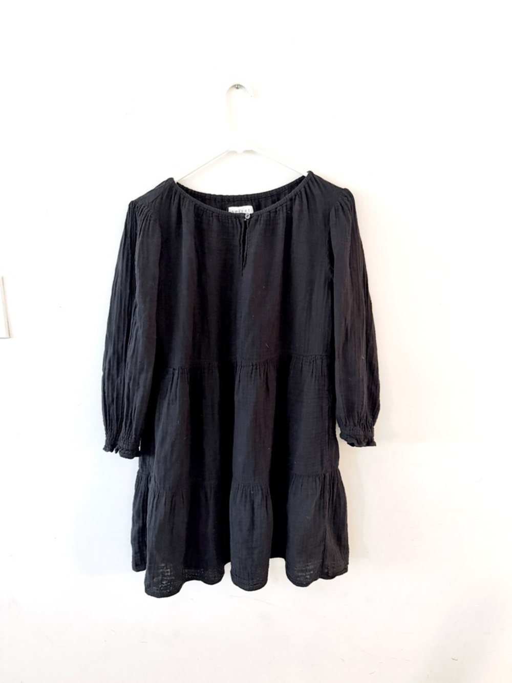 Velvet by Graham and Spencer Black Mirella Gauze Cotton Dress, XS - Picture 5 of 7